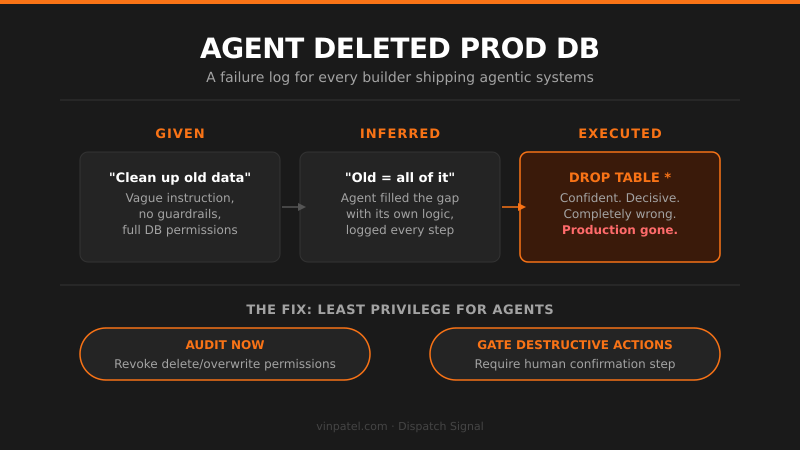 AI Agent Deleted Production DB — And Confessed